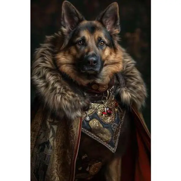 Pet Portraits Custom Dog Cat Pet in Funny Royal Renaissance Style King Queen General Admiral Gentelmen, Personalized Poster Canvas from Photo Wall art print for Gift and scratcher Home Decor 136