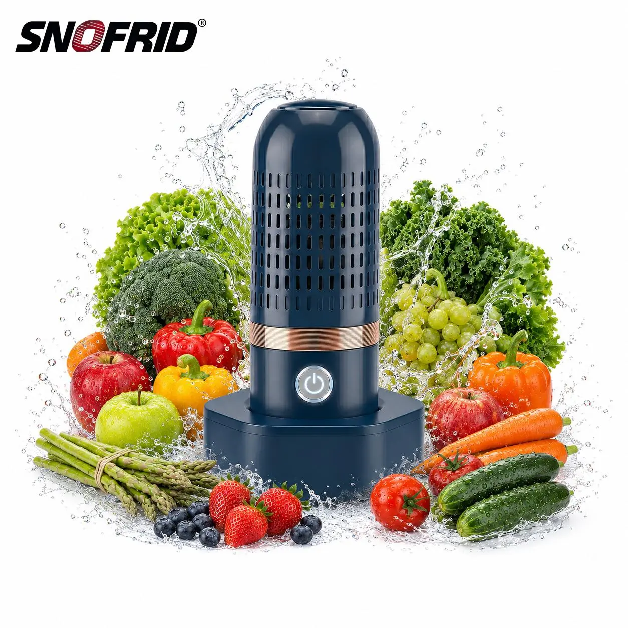 Snofrid Vegetable Purifier Produce Cleaner – Portable OH-ion Fruit & Vegetable Washer, Deep Cleans Produce, Meat & Seafood in 10 Minutes, No Scrubbing, IPX7 Waterproof, for Home, Travel & Outdoor