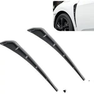 2 PCS Car Fender Side Vents, Carbon Fiber Fender Stickers, Sport Stytle Air Flow Intake Hole Grille Spoiler Decor Cover, Car Modified Accessories, Universal for Most Cars (Carbon Fiber)