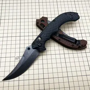 Tactical Pocket EDC BM 865 Knife - CPM-S90V Gray Titanium Coating Blade - G10 Handle, for Outdoor Hunting Survival