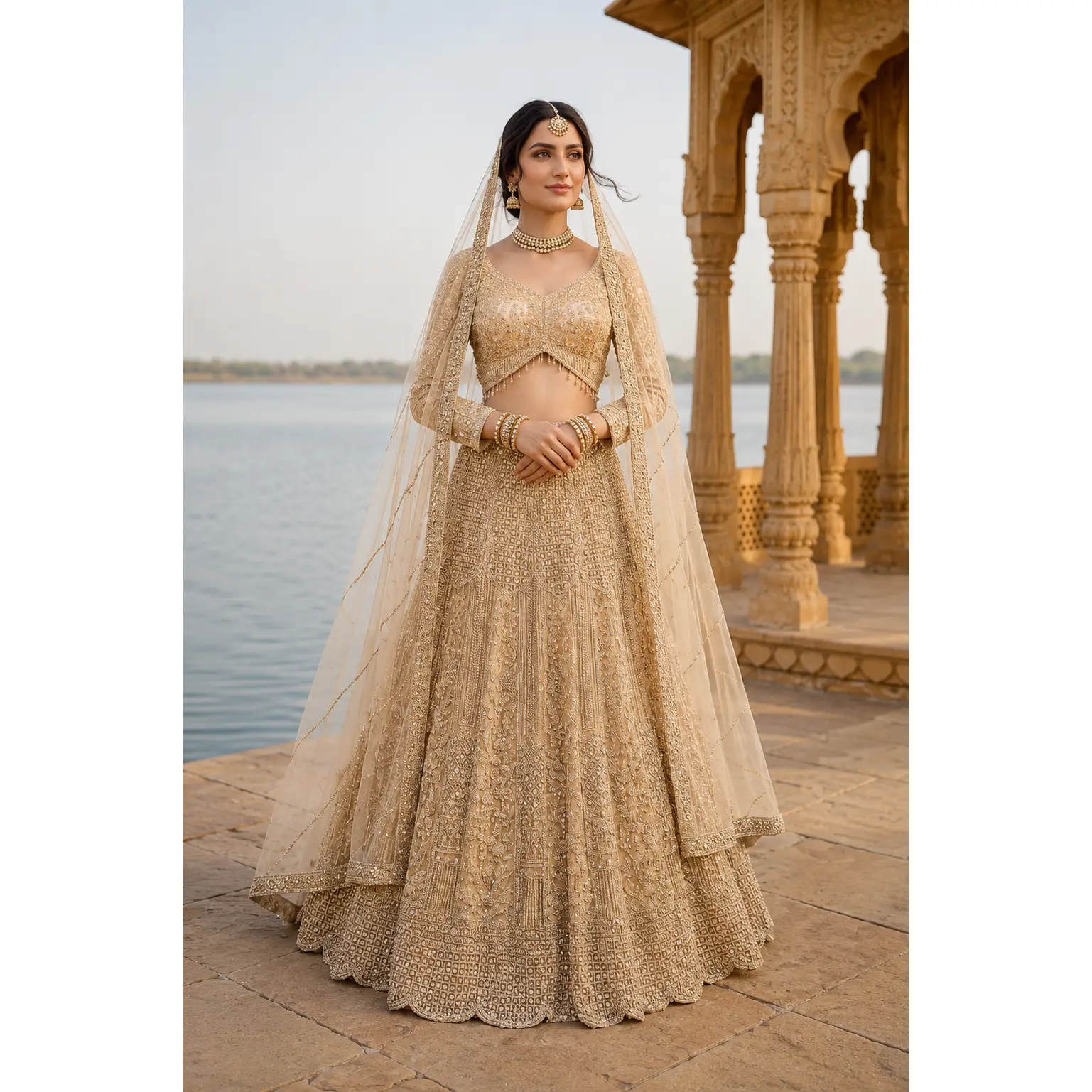 Champagne Royale 3-Piece Lehenga Set
