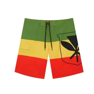 "Rasta/Kanaka Flag" Board Short Men's 4 Way Stretch - Wailoa