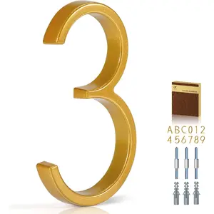 5 Inch House Numbers for Outside, Metal Address Number 3 - Modern Design, Weather-Resistant   Coated Finish, No Fading ()