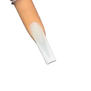 Milky White V Cut Frenchie Press on Nails - Sturdy and Long Lasting longlasting pressonnails