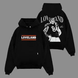 [Hokies Store] Colston Loveland 84 For Da Bears Heavyweight Acid Washed Cotton Hoodie T-Shirt, Bears Football Fans Shirt, Graphic Football Shirt, Game Day Outfits