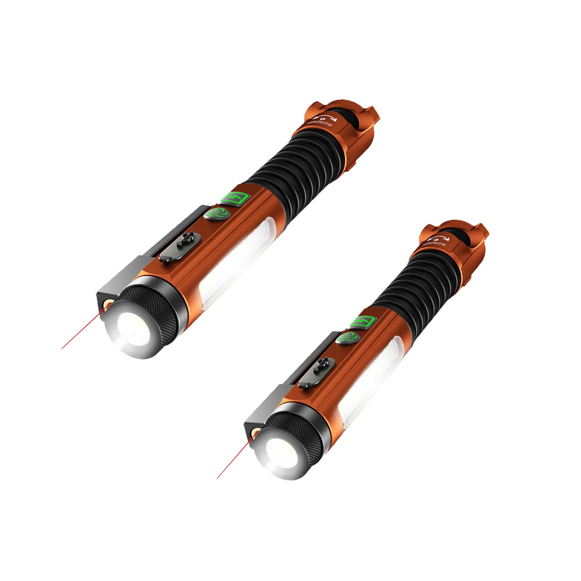 2pc Multifunctional LED Pen Flashlight with Red Laser, 1000 Lumen COB Side Light - Magnetic Work Light for Repair, 11 Modes LED Pocket Flashlight,USB-C Flash light for Working,Home and Emergency