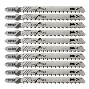 50Pack T101BR T-Shank Contractor Jig Saw Blades - 4 Inch 10 TPI Jigsaw Blades Set- Made for High Speed Carbon Steel, Clean and Precise Straight Cutting Wood Boards PVC Plastic