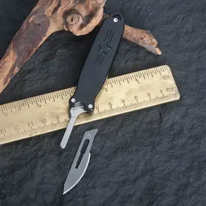 EDC Pocket Utility Knife, Aluminum Alloy Handle with 10 Carbon Steel Replaceable Blades