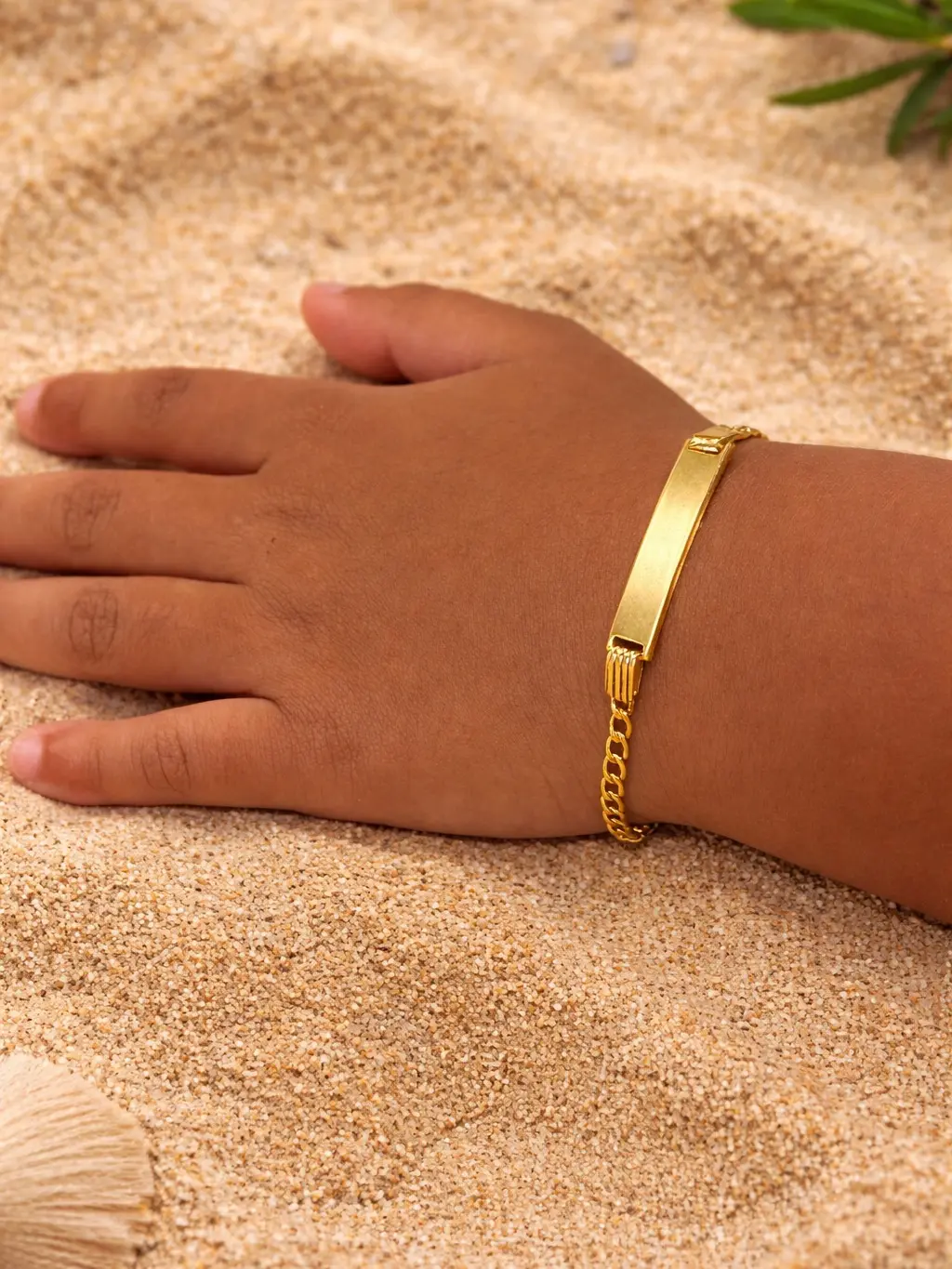 Brazalete para bebe 10K  estilo Corte de Brillo y Figaro