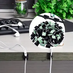50pcs Adhesive Cable Clips Wire Clips Cable Wire Management Wire Cable Holder Clamps Cable Tie Holder For Car, Office And Home