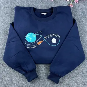 Embroidered Artemis II Shirt, Back To The Moon 2026 Tee, Moon Mission Sweatshirt, Launch to The Moon, Astronomy Gift, Science Lover Apparel