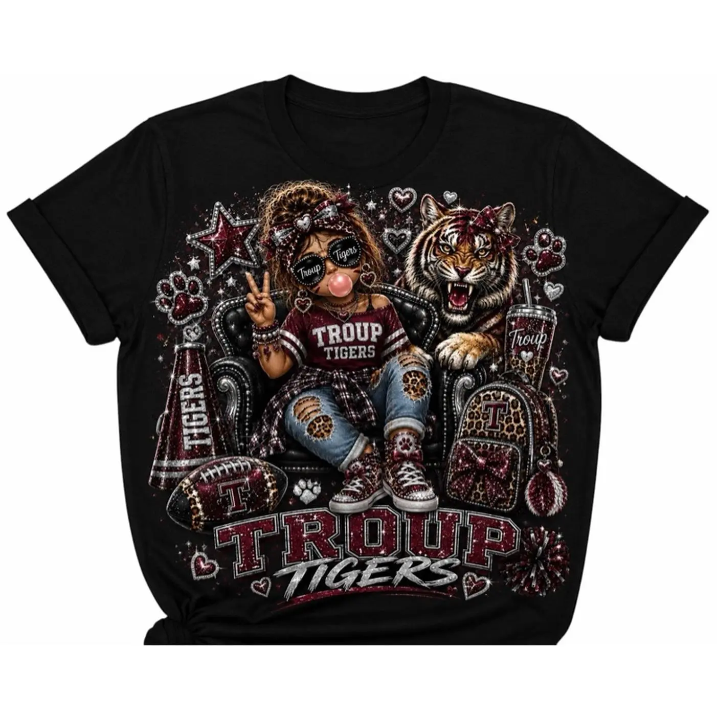 Troup Tigers DTF T-Shirt - All Sizes and Colors Available, Completely Customizable Design