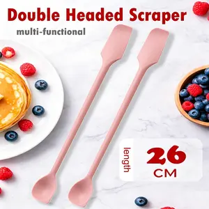2-Pack Silicone Dual-Head Spatula Set, Kitchen Silicone Tools, Kitchen Utensils Gadgets, Home Use Dual-Head Mixer Spoon, Durable & Versatile Cooking Accessories