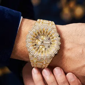 MaxBling81 Men's Spike Burst Watch Hip Hop Style Monster Teeth Unique Design Iced CZ Bling, Fashionable Gold / Silver Plated Watches