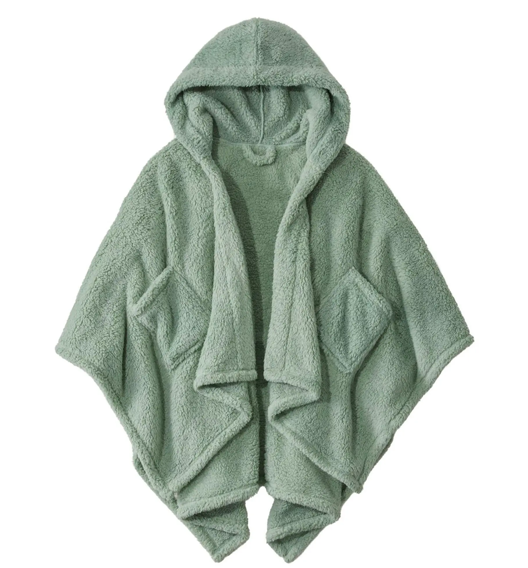 AinanguaFashion Wearable Sherpa Blanket Poncho for Adults Warm Cozy Plush Shawl Cape Wrap for Office  Daily Use