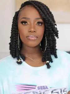 10inch Twist Crochet Braids, Upper Braid Lower Tube Style, Pre-Stretched Knotless, Soft Neat Lightweight, Durable Non-Frizzy Hair Extensions for Women