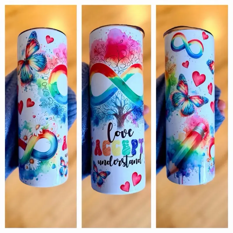 Autism awareness 20oz tumbler Stainless Steel Vacuum Insulated Water Bottle