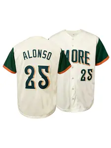 Men's Baltimore 25 Embroidered Baseball Jersey Retro Color Block Casual Sports Shirt
