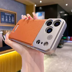 Magnetic Frameless Leather Phone Case for iPhone 17/16/15/14 Pro Max Plus Air, Business Style, Supports Wireless Charging & Car Mount, Phone Cover Casing