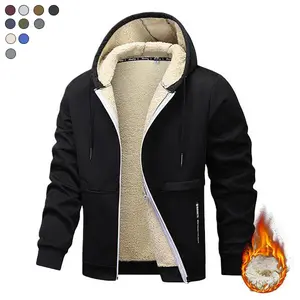 Men’s Printed Zip-Up Drawstring Hooded Jacket – Regular Fit, Casual Warm Lined Long-Sleeve Pocket Jacket, Ideal for Autumn and Winter Wear, Men’s Everyday Apparel