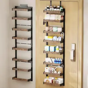 GARVEE Door organizer with 8 tiers, hanging organizer, metal door rack to hang, door organizer with adjustable basket, kitchen organizer, rack for bathroom, kitchen, dining room, 45 x 14 x 170 cm