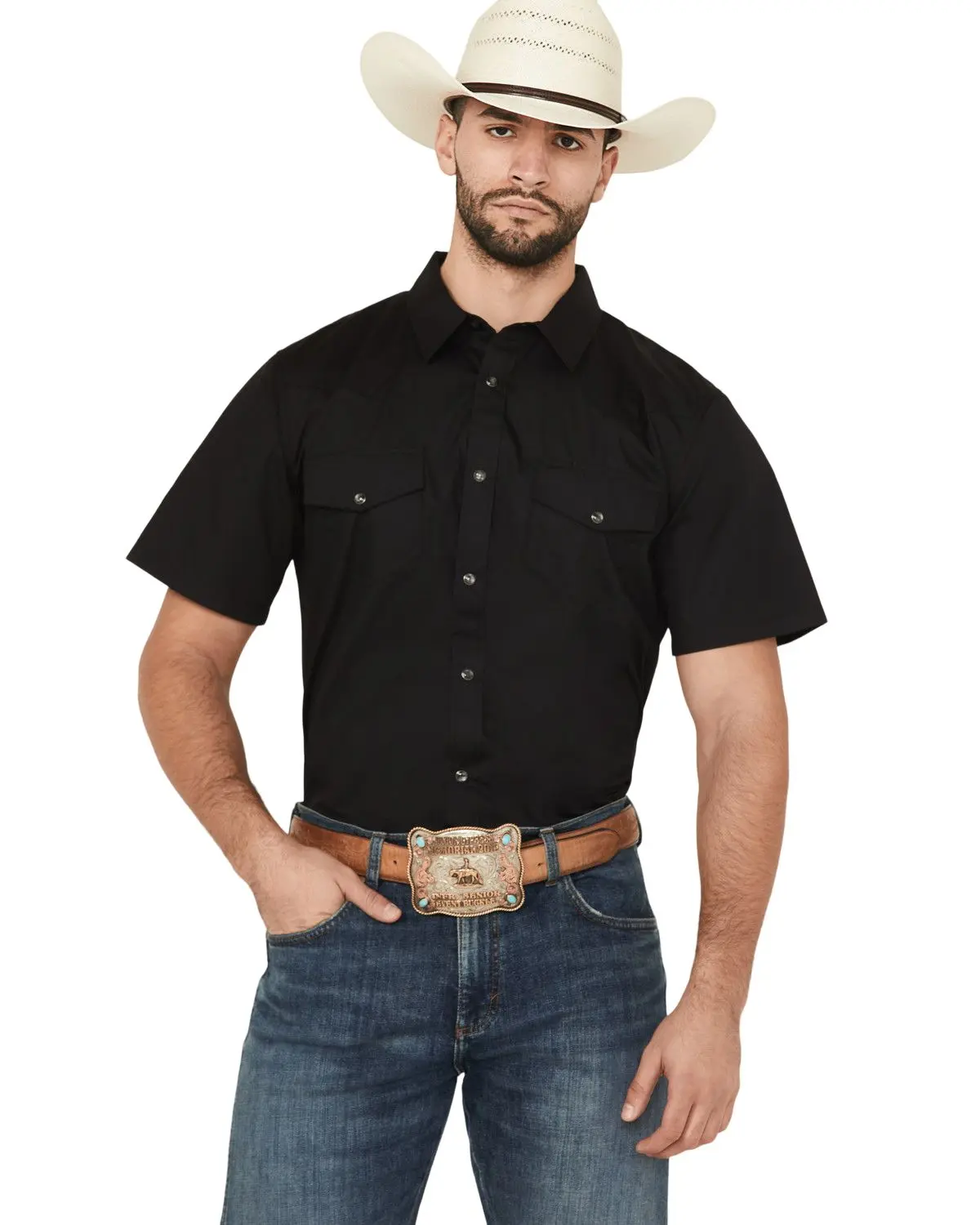 Gibson Trading Co Men's Solid Pearl Snap Short Sleeve Western Shirt -  Gmba17w104 - TikTok Shop