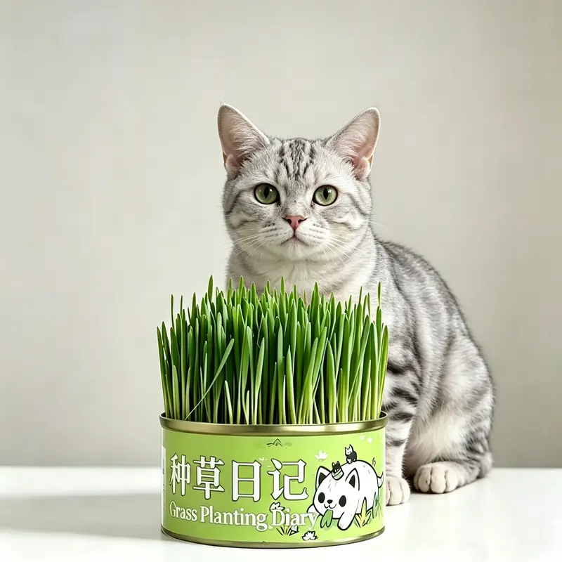 WhiteBear Organic Cat Grass Indoor Growing Kit - Includes organic seed mix, vermiculite, and premium wheat seeds. Naturally helps with hairball control and digestion. Ready to grow right out of the can, making it the perfect gift for your cat.