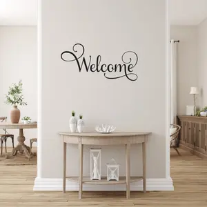 Decor - Welcome Removable Vinyl Wall Decal - Easy Peel and Stick Wall Art