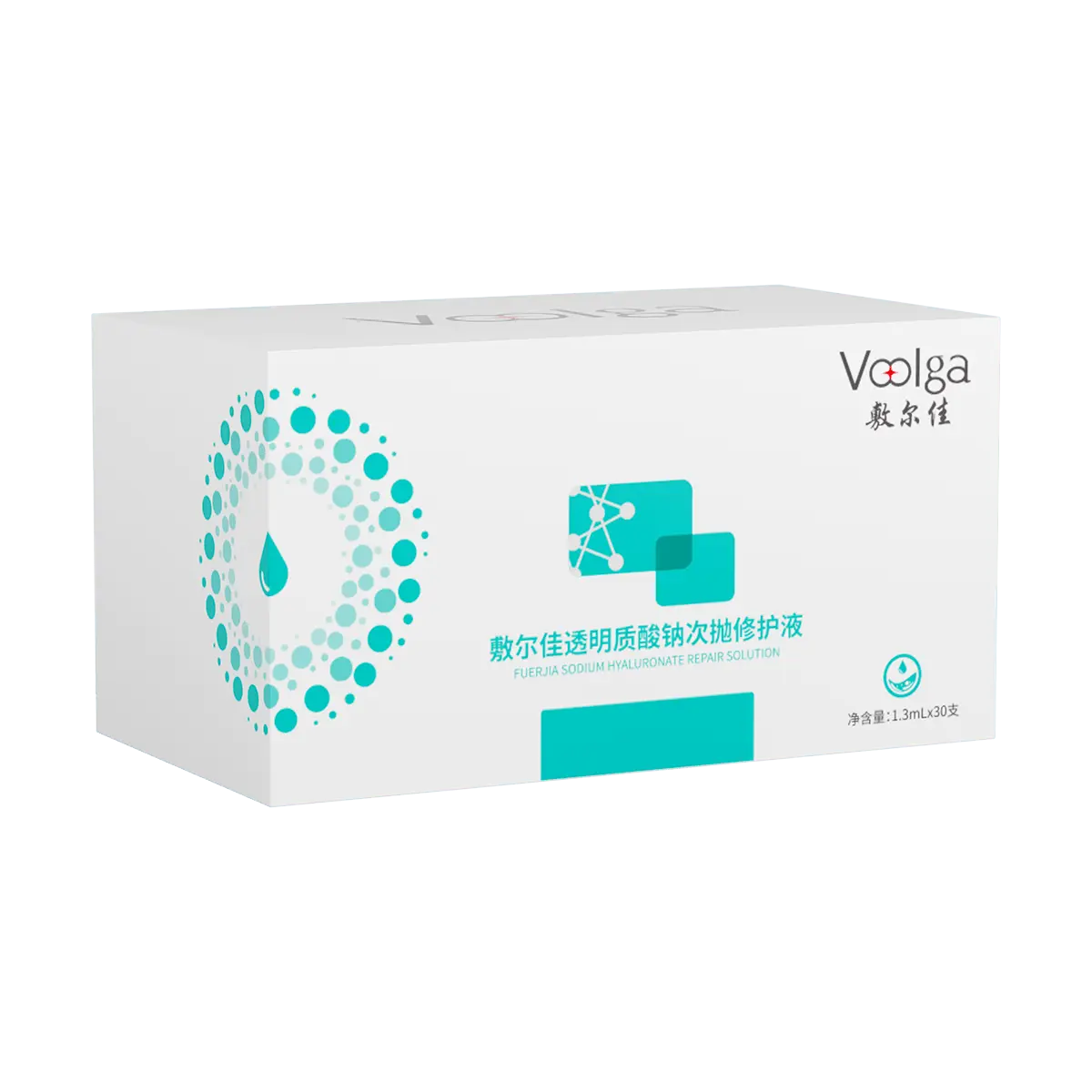 Voolga Hyaluronic Acid Ampoule Serum - Hydrating & Repairing for Sensitive Skin, Redness Relief, 30 Vials