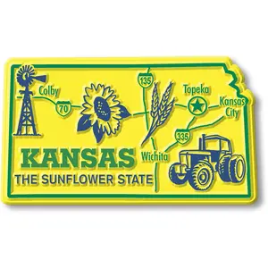 Kansas Giant State Magnet by Classic Magnets, 3.7" x 2.5"