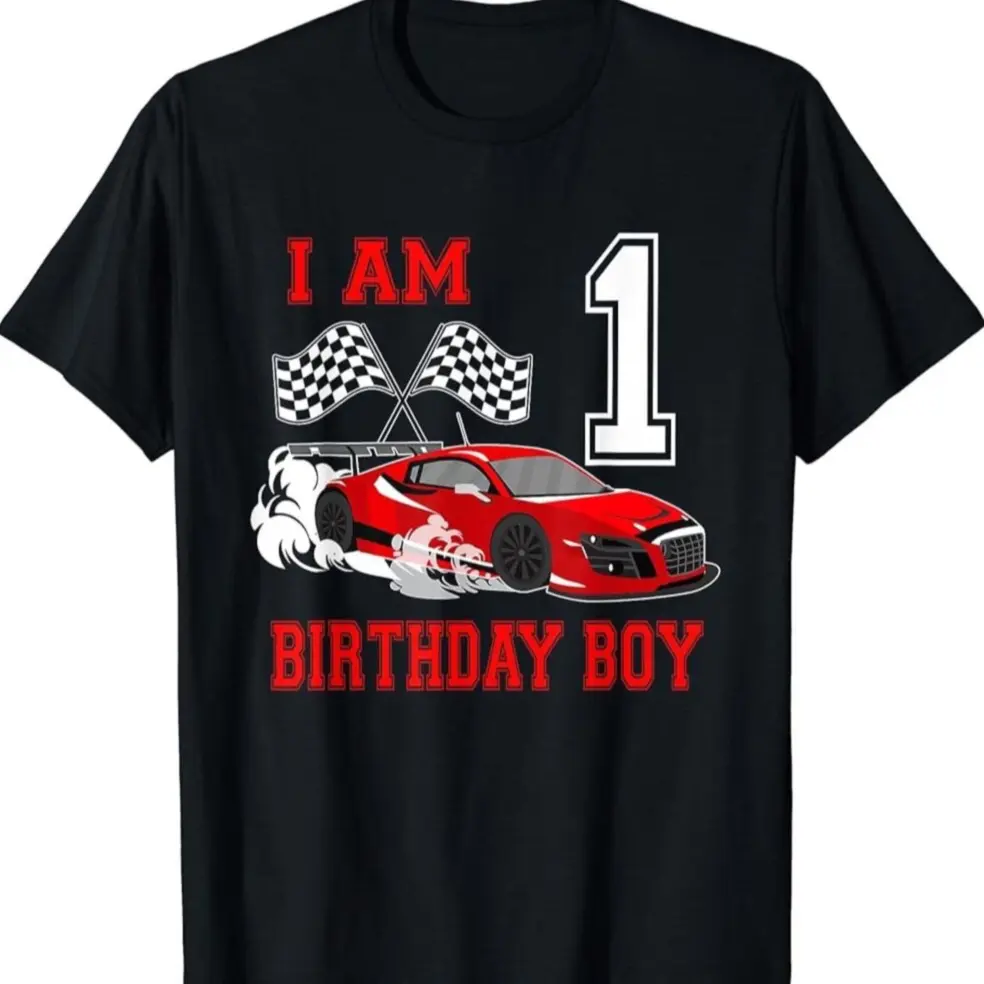 I'm 1 Birthday Boy Race Car 1 Year Old 1st Birthday Racing T-shirt