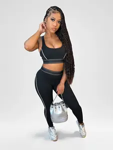 Elegant Sporty Tank Top & Stylish Long Pants Set, Trendy Casual for Women, Perfect for Daily Wear & Active Lifestyle