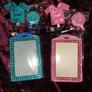 Rhinestone Name Badge Holder