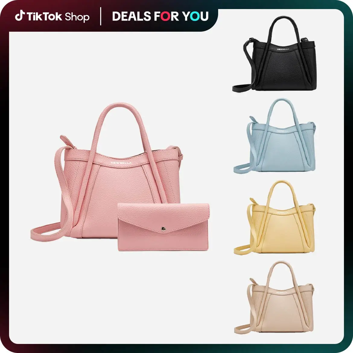 NewBella Kelly S Size 2 PCS Set Top Handle Bag - Daily Casual PU Material with Magnetic Closure, tote bag for women,dealsforyoudays Leather Handbag P