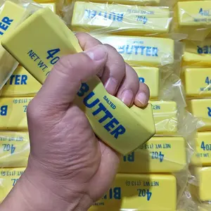 Butter Squishy Stress Toy, Stretchy Squeeze Bun Fidget Toys with Steamer Box, Soft Slow Rebound Sensory Stress Relief Desk Toy, Cute Decompression Gift