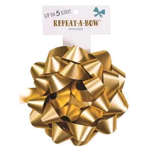 Hennessy Gift Wrap Repeat-A-Bow Gold Gift Bows (Pack of 4)