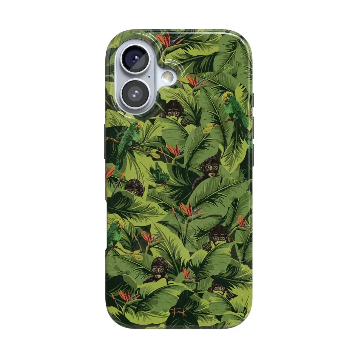 Casely iPhone 17 Case | Sneaky Monkeys | Frida Kahlo Jungle Floral | Compatible with MagSafe | Classic Ultra Thin Design