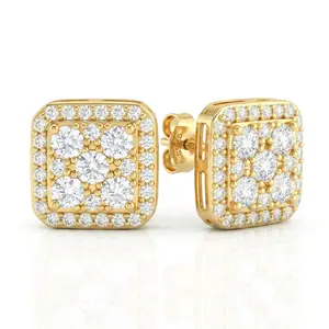 14K Gold Plated Stud Earrings for Men and Women Hypoallergenic Cubic Zirconia Stud Earrings