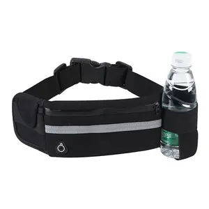 Adjustable Waterproof Running Belt for Men and Women - Black Fitness Waist Pack Adjustable Unisex Women's Waterproof Running Belt, Black Fitness Waist Bag