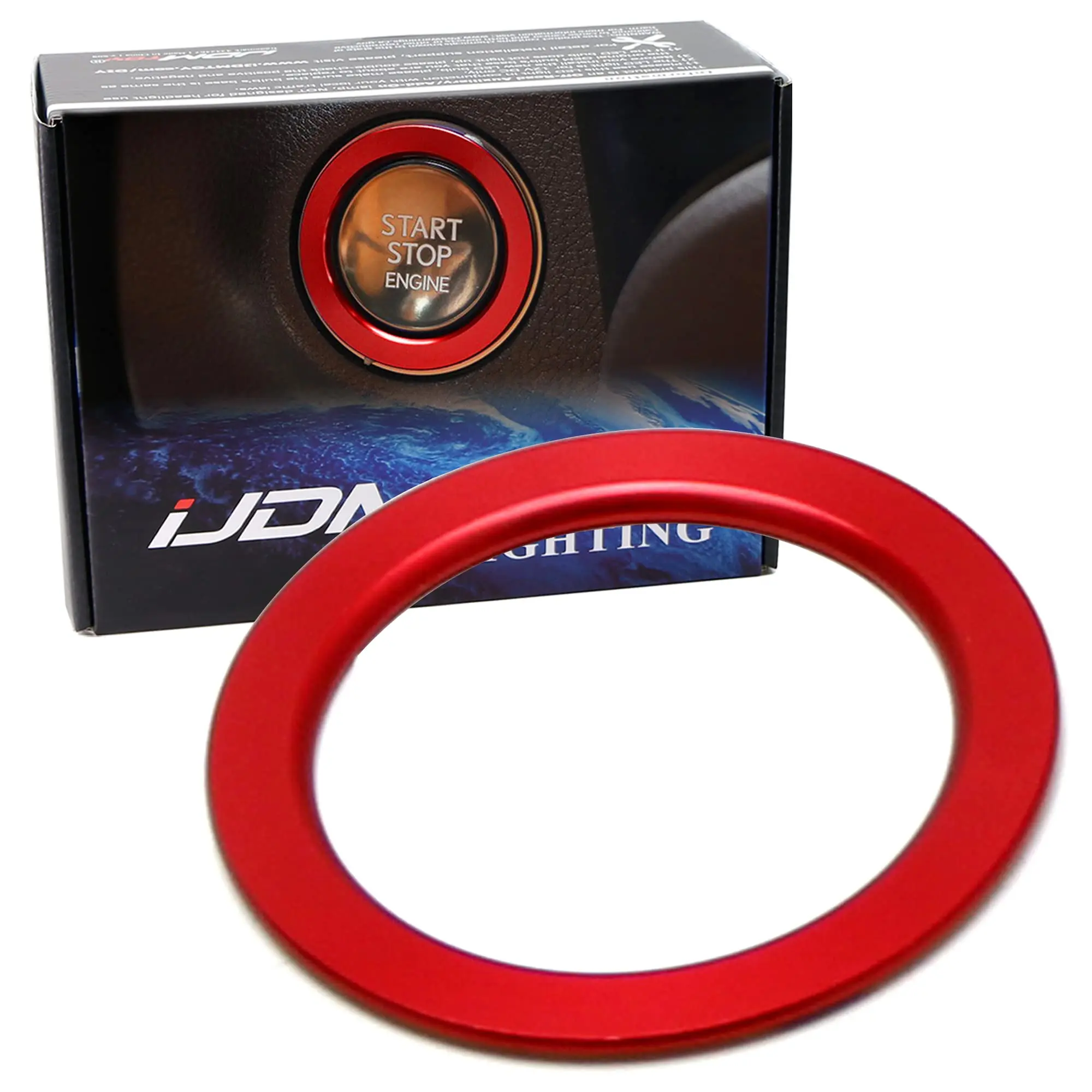 iJDMTOY Sports Red Anodized Aluminum Engine Start/Stop Push Starter Surrounding Ring Trim For Lexus Mode Models of is GS ES RX NX, etc