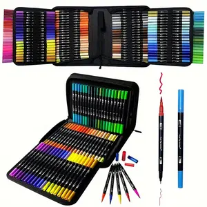 Double-Ended Art Pen Set, 36/48/60/72/80/100/120/168 Colors, Vibrant Quick-Drying Ink, Professional Artist Tools, Art Drawing Supplies, Perfect Gift for Holidays
