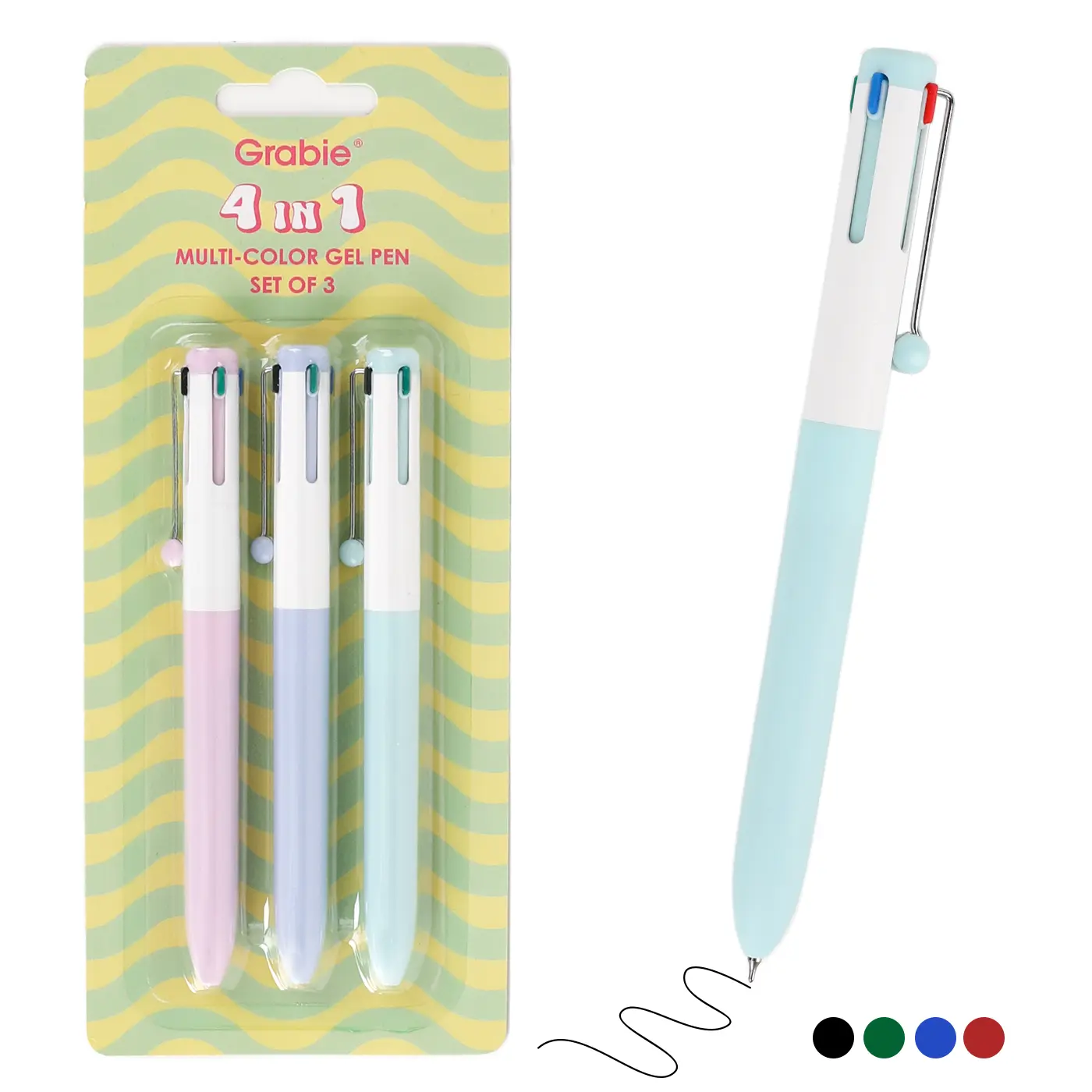 Grabie 4 in 1 Multi-Color Gel Pen Set Of 3