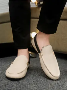 2026 Men's Spring and Summer Trendy Loafers, Slip-on Lazy Shoes, Breathable Soft Sole Color-blocked Design Driving Moccasins