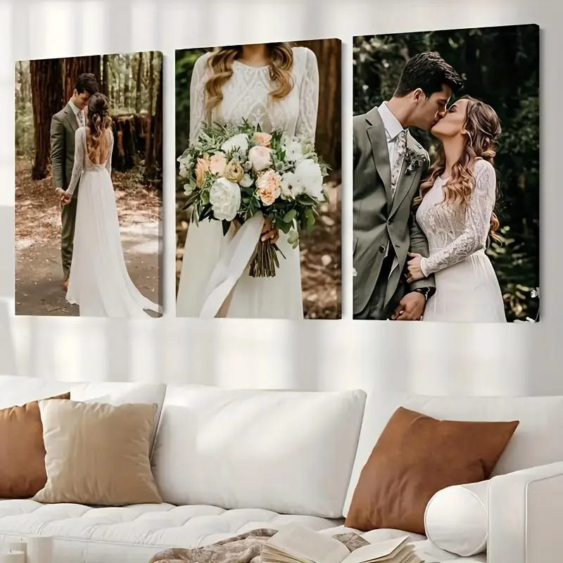 3 Custom Photo Prints - Personalized Artistic Aesthetic Wall Decor, Customizable Indoor Office Ornaments, Home Bedroom Supplies Gifts