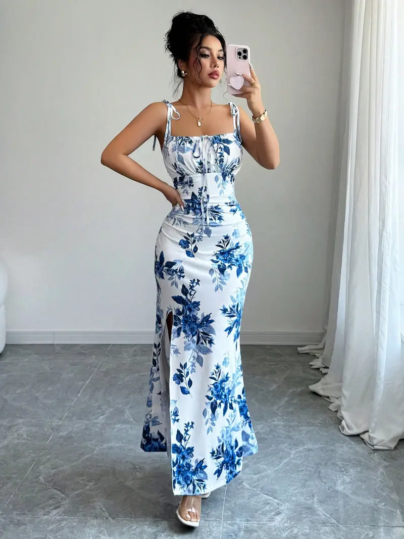 blue floral halter dress - TikTok Shop blue floral halter dress - TikTok Shop