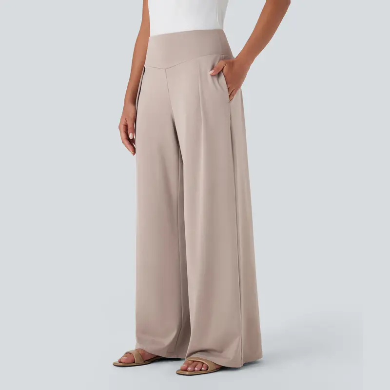 Halara High Waisted Wide Leg Casual Pants with Side Pockets