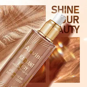Aavini Radiant Body Highlighter Oil 100g – Nourishing & Skin-Enhancing, Perfect for Stage, Weddings & Photography – Infused with Coconut Oil, Jojoba Oil & Olive Oil – Alcohol-Free, Mineral Oil-Free, Hormone-Free, Non-Sticky & Non-Irritating
