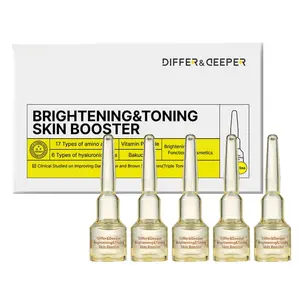 Differ & Deeper Brightening & Toning Skin Booster Starter Pack – Vitamin Peptide & Antioxidant Ampoule | Evens Skin Tone & Enhances Radiance | Fast-Absorbing Formula Korean Skincare 2ml x 5 Lightweight Serums