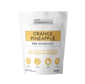 Just Ingredients Orange Pineapple Pre-Workout | 30 Servings, BCAA Blend, Beta Alanine, Citrulline Malate, Ginseng, Maca Root, Taurine| Supports Energy, Focus & Endurance Just Ingredients Orange Pineapple Pre-Workout | 30 Servings, BCAA Blend, Beta Alanine, Citrulline Malate, Ginseng, Maca Root, Taurine| Supports Energy, Focus & Endurance