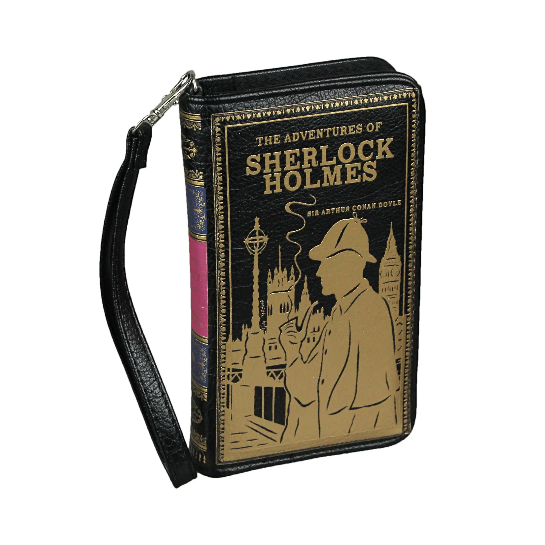 Sherlock Holmes Book Wallet ID Holder Snap Close Fashion Wristlet